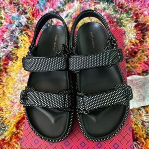 TORY BURCH KIRA SPORT SANDAL/ Perfect Black/New Ivory